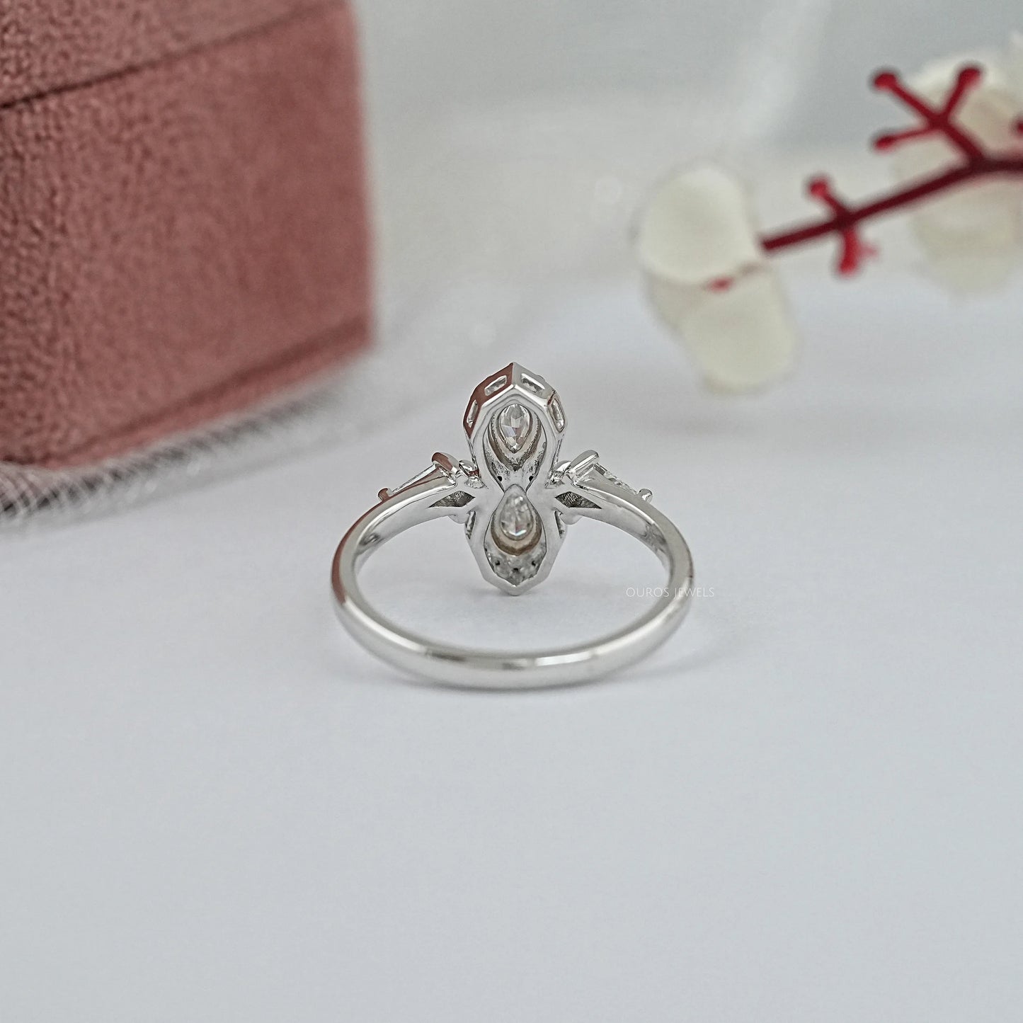 Step Cut Pear Lab Grown Diamond Infinity Ring