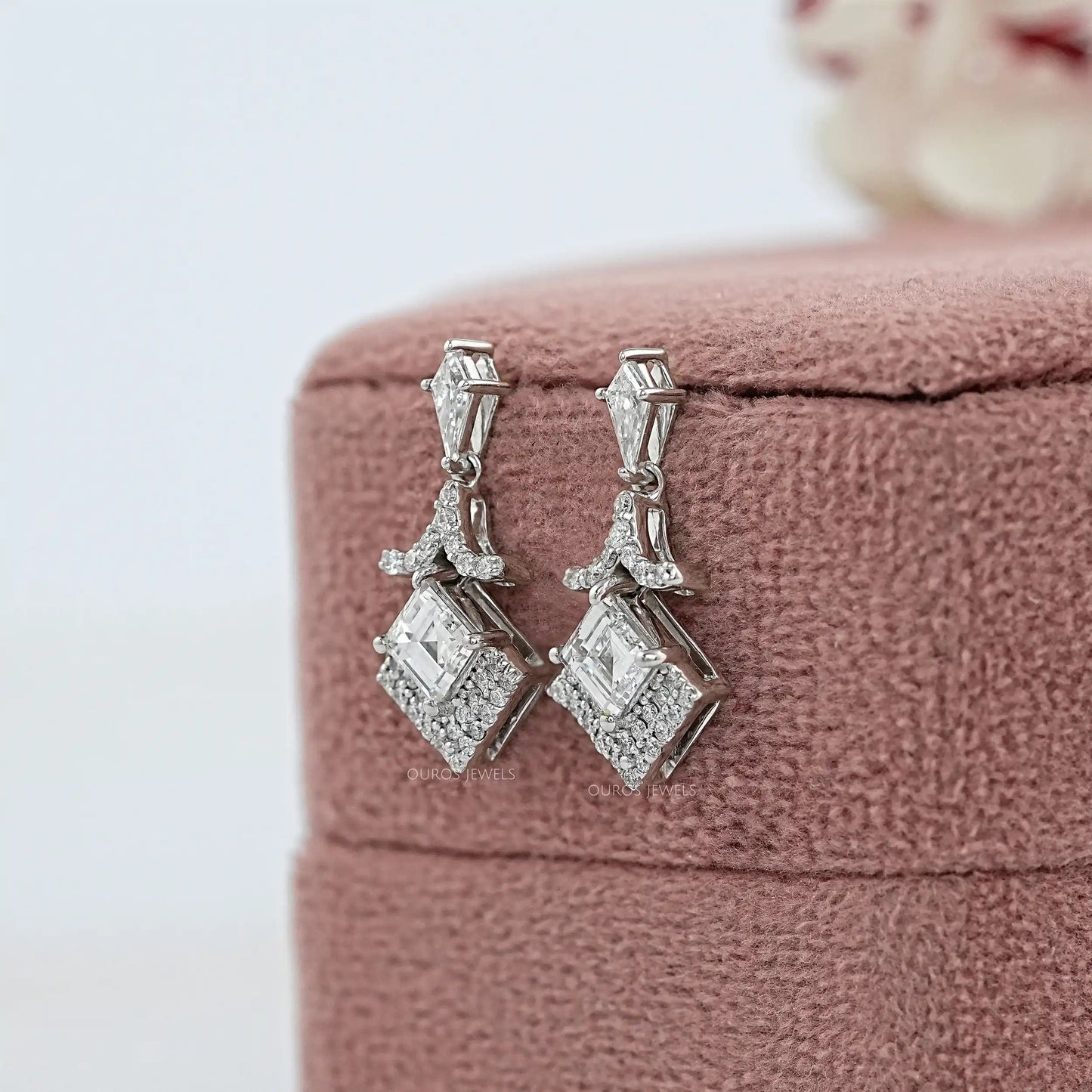 Carre Cut Lab Grown Diamond Drop & Dangle Earrings