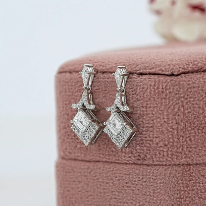 Carre Cut Lab Grown Diamond Drop & Dangle Earrings