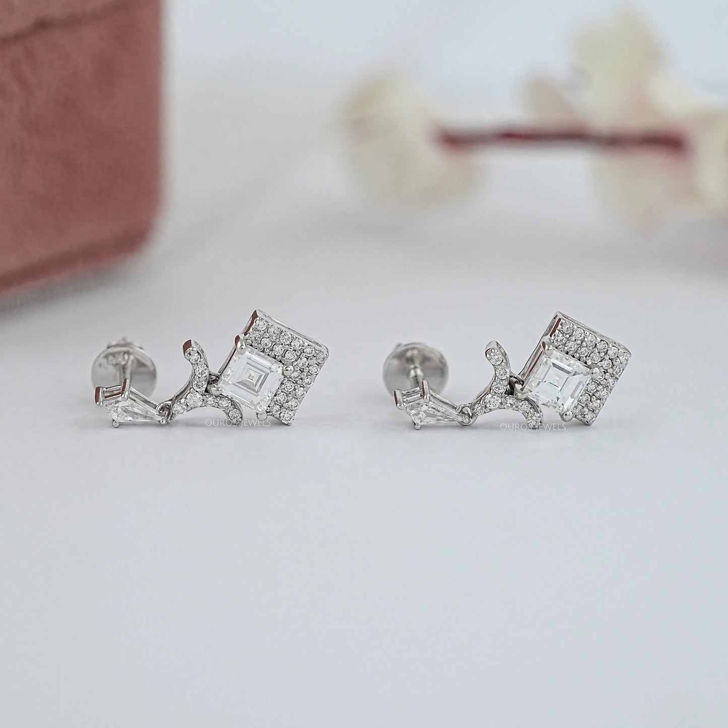 Carre Cut Lab Grown Diamond Drop & Dangle Earrings