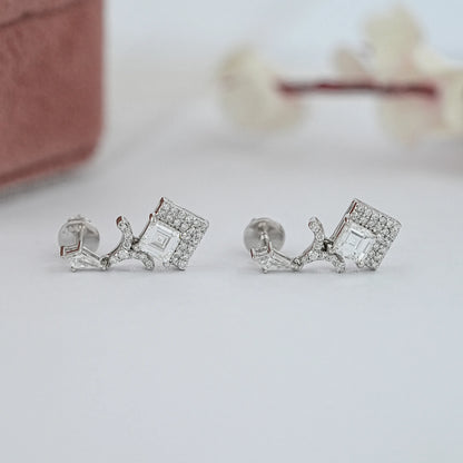Carre Cut Lab Grown Diamond Drop & Dangle Earrings