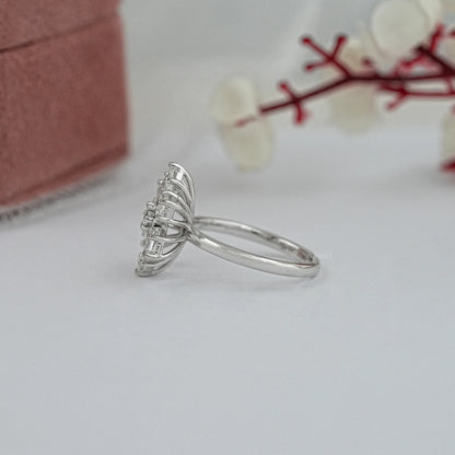Shield Cut Lab Grown Diamond Floral Ring
