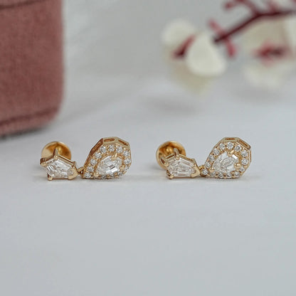 Step Cut Pear Drop Earrings
