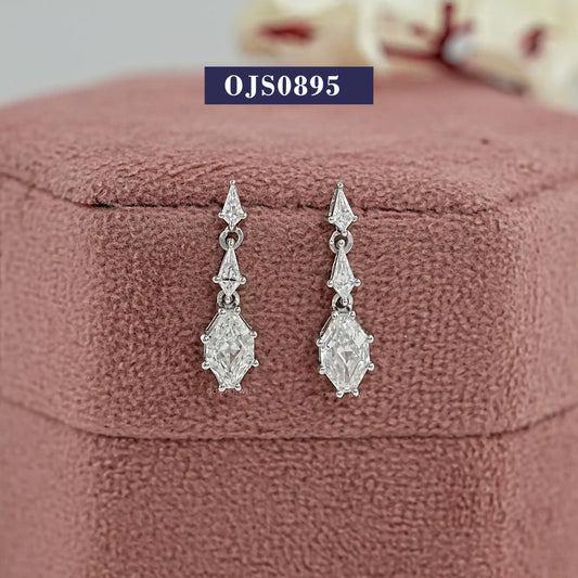 Step Cut Shield And Kite Cut Drop & Dangle Earrings