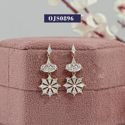 Pear And Kite Cut Lab Diamond Dangle Earrings