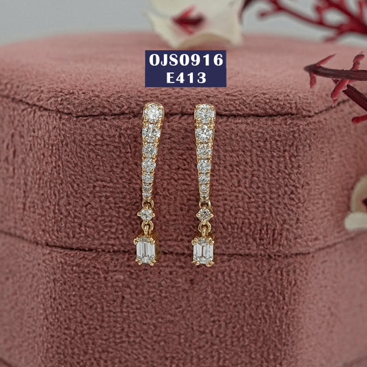 Emerald Cut Lab Diamond Dangle Earrings