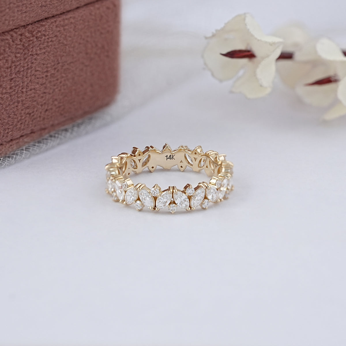 Marquise And Round Diamond Eternity Band