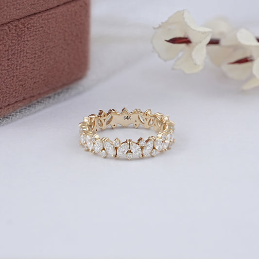 Marquise And Round Diamond Eternity Band