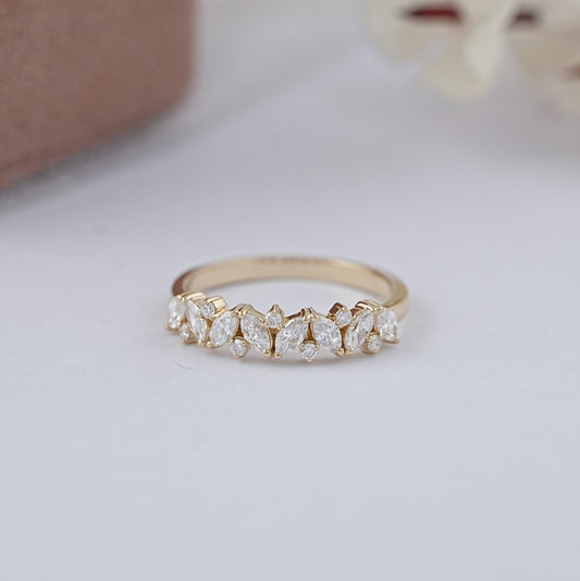 Marquise And Round Diamond Anniversary Band
