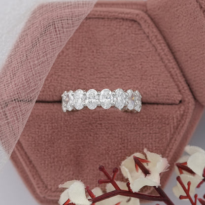 Oval Cut Diamond Half Eternity Band