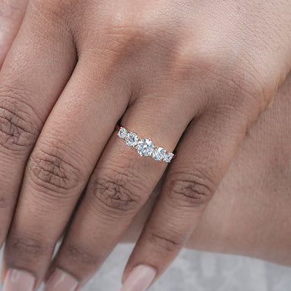 Round Diamond Five Stone Wedding Ring