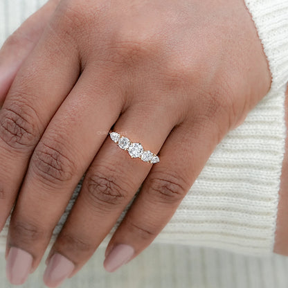 Round And Pear Diamond Engagement Ring