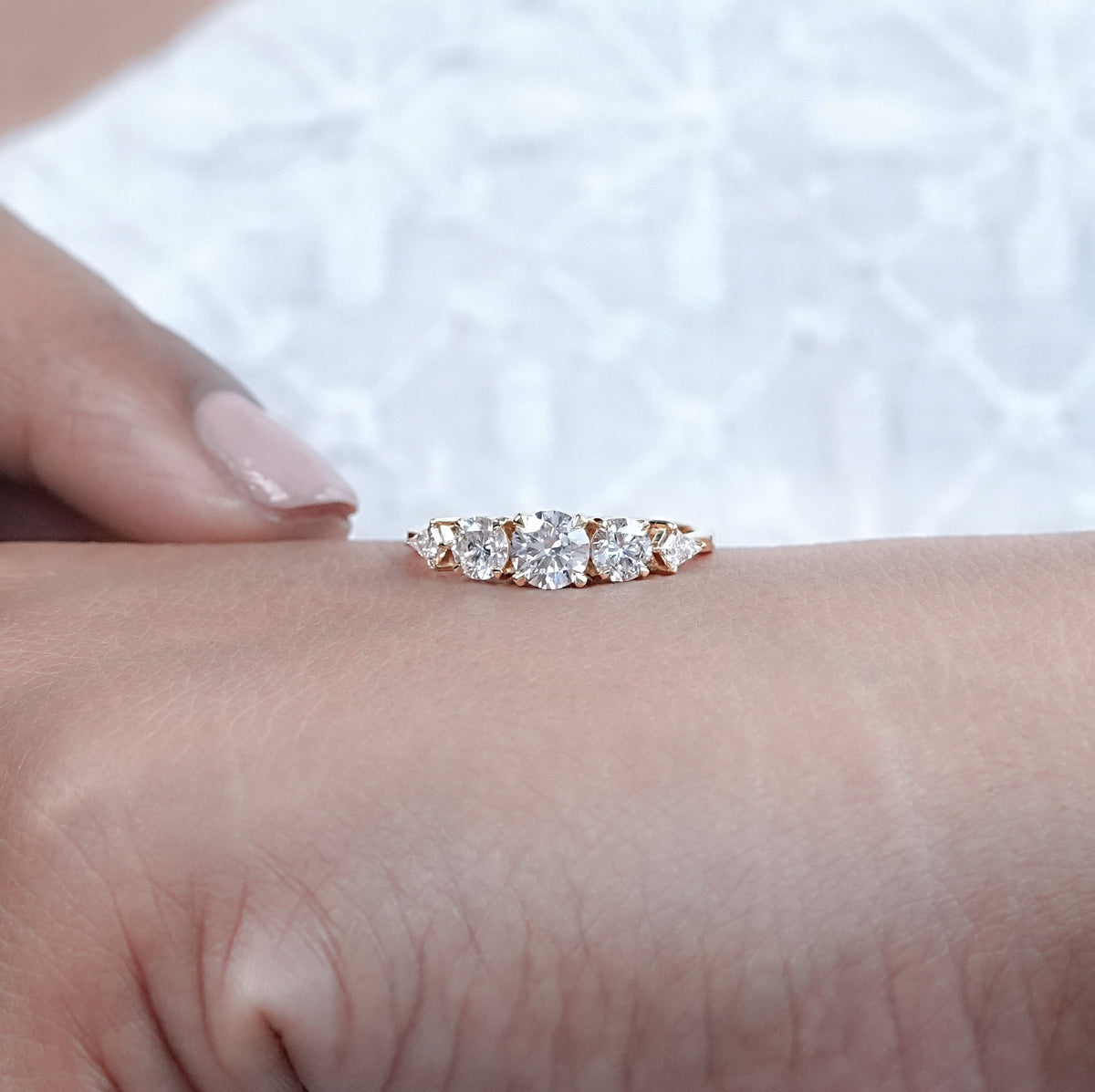 Round Cut Five Stone Diamond Ring