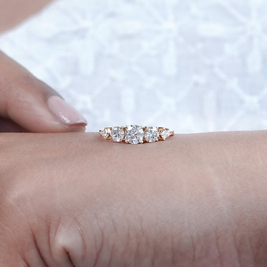 Round Cut Five Stone Diamond Ring