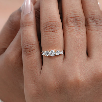 Cushion and Round Cut Engagement Ring