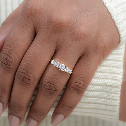 Cushion and Round Cut Engagement Ring