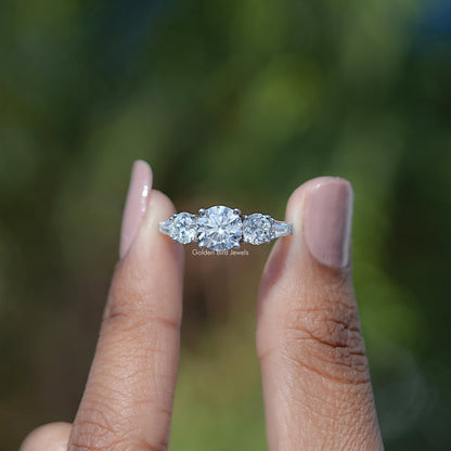 Round And Tapered Baguette Five Stone Ring
