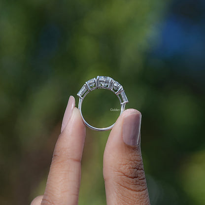 Round And Tapered Baguette Five Stone Ring