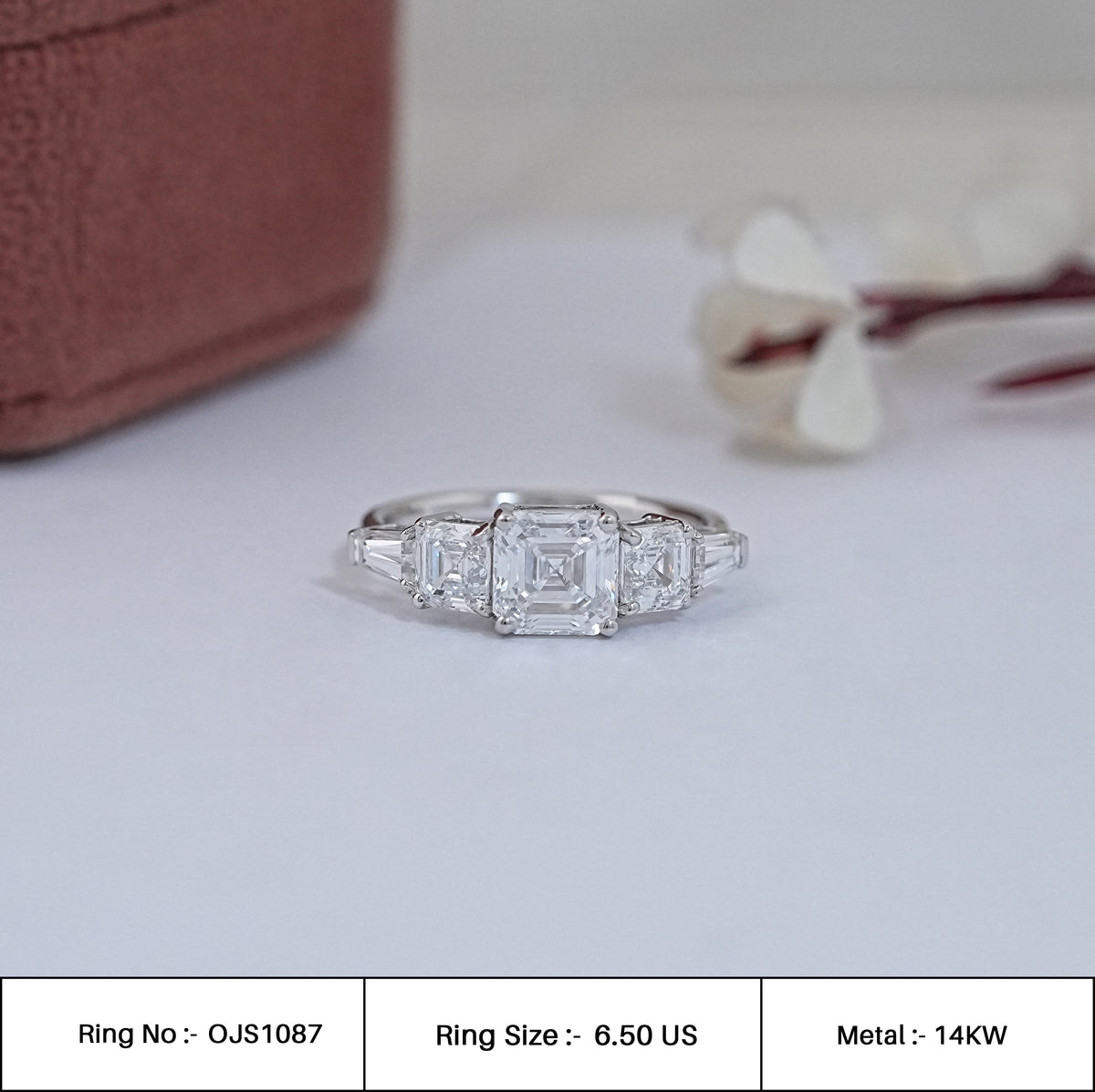 Asscher And Tapered Baguette Five Stone Ring
