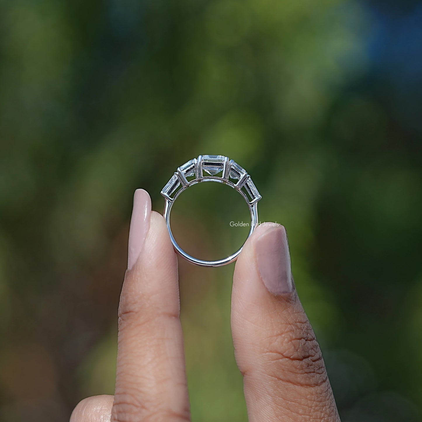 Asscher And Tapered Baguette Five Stone Ring