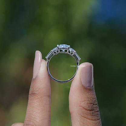 Lab Grown Pear Cut Diamond Five Stone Ring