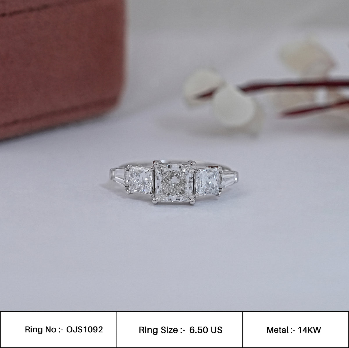 Lab Diamond Princess Cut Five Stone Ring