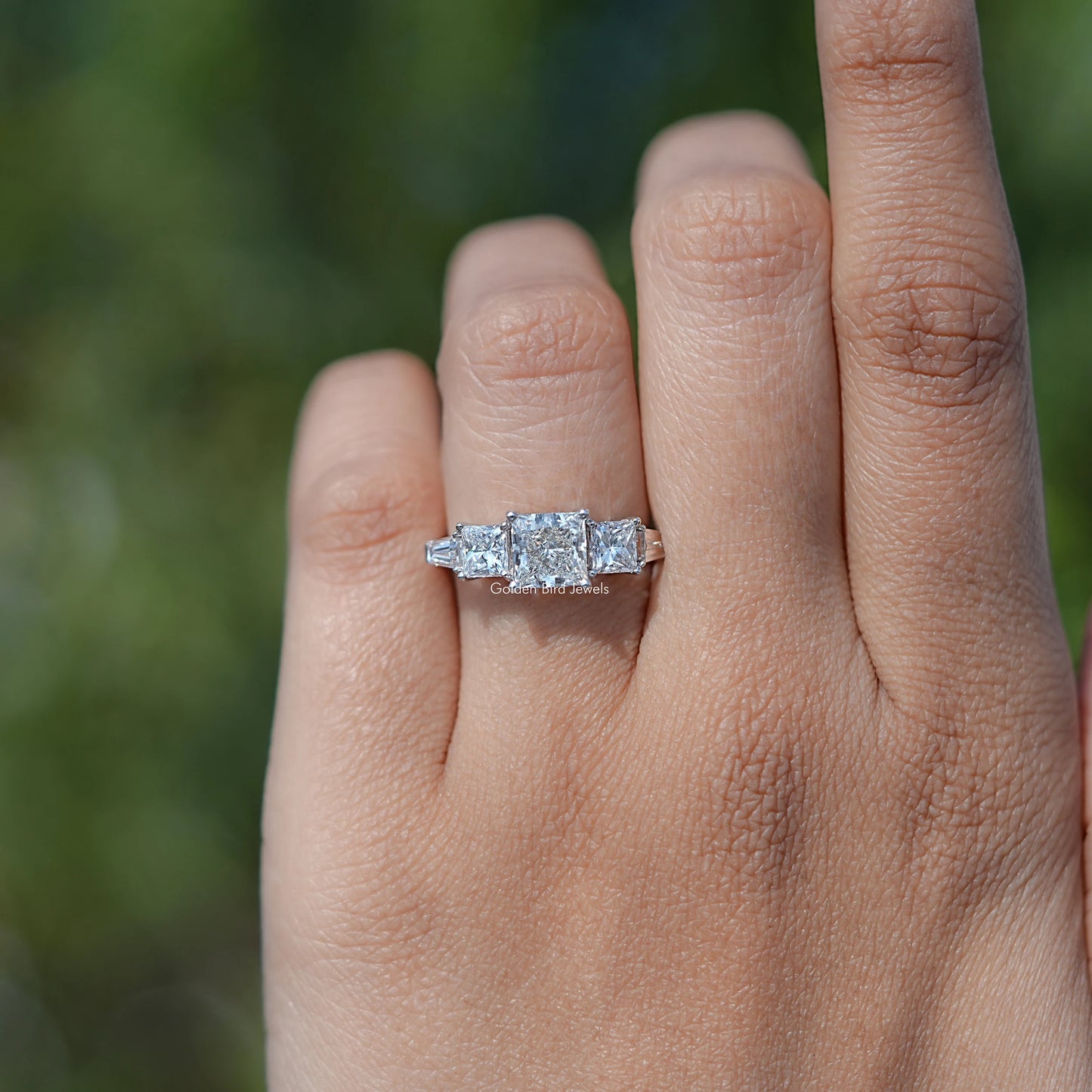 Lab Diamond Princess Cut Five Stone Ring
