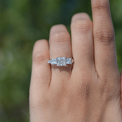 Lab Diamond Princess Cut Five Stone Ring