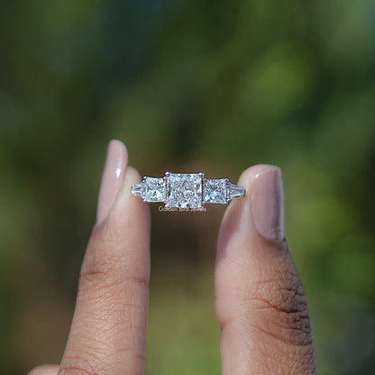 Lab Diamond Princess Cut Five Stone Ring