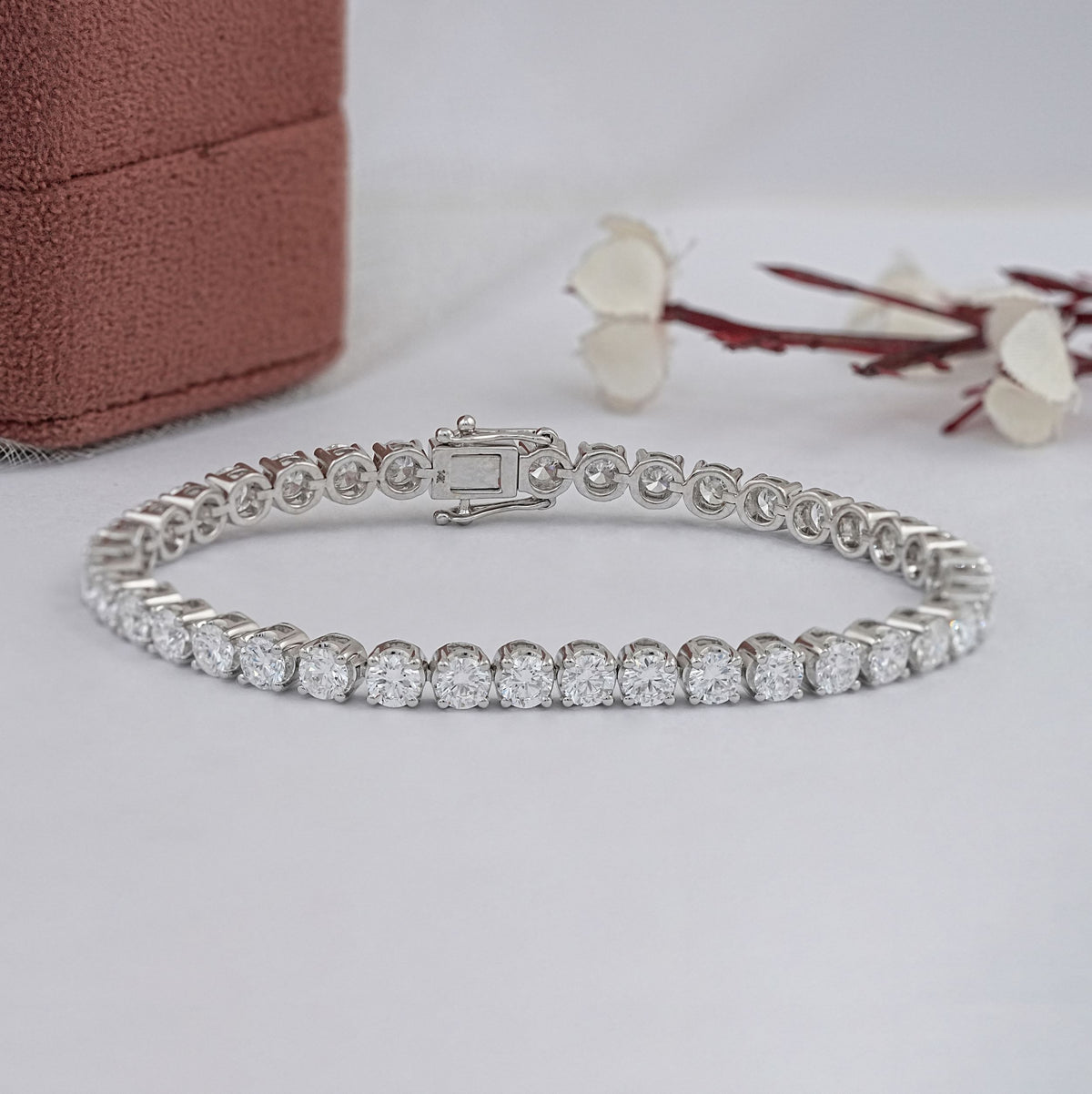 3.80 MM Round Cut Diamond Tennis Bracelet
