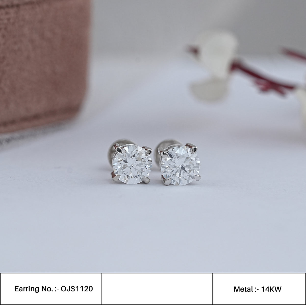 Round Lab Diamond Solitaire Stud Earrings