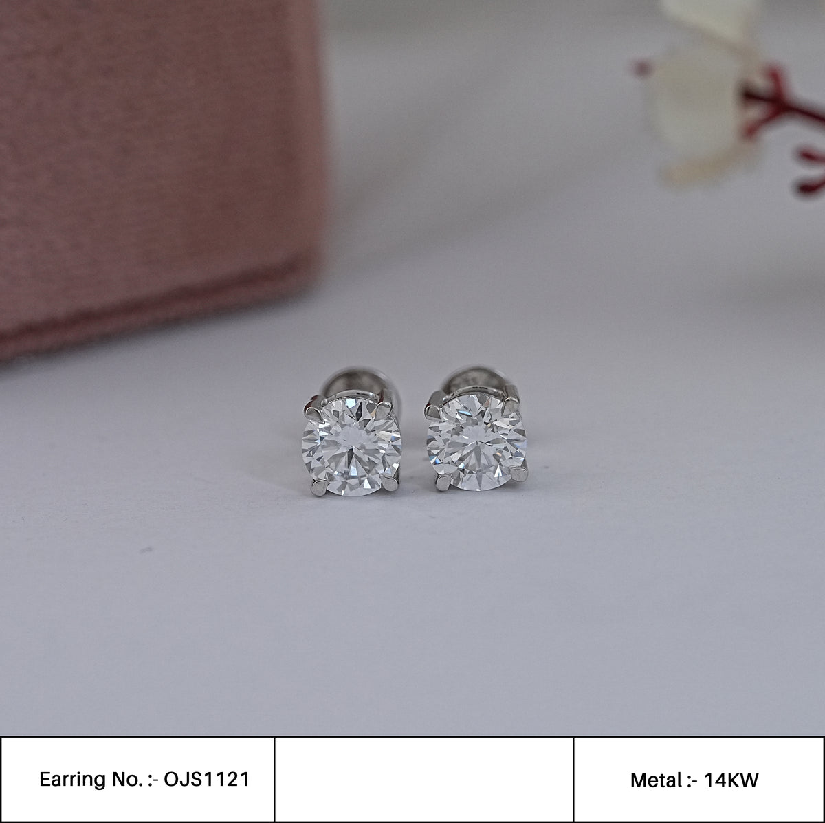 2.00 TCW Round Diamond Solitaire Stud Earrings