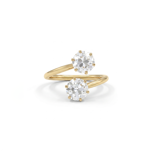 OEC Round Cut Lab Diamond Bypass Ring