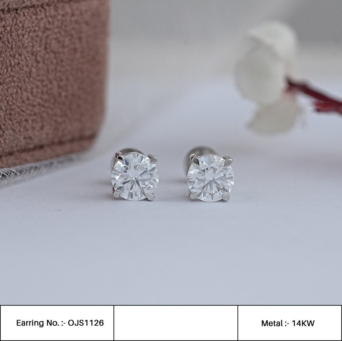 6.45 MM Round Lab Diamond Stud Earrings