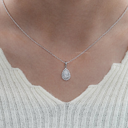 Pear Lab Dimond Halo Pendant