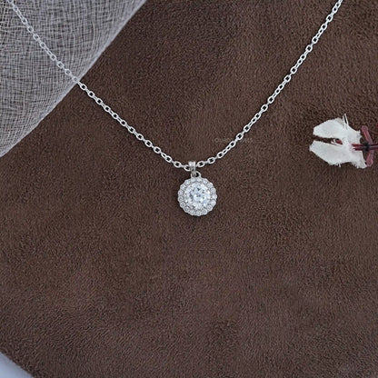 Old European Round Lab Diamond Halo Pendant
