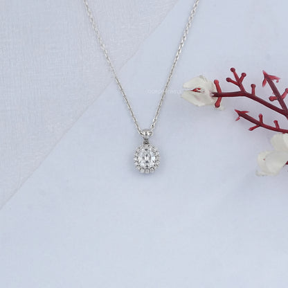Old Mine Cushion Cut Halo Pendant