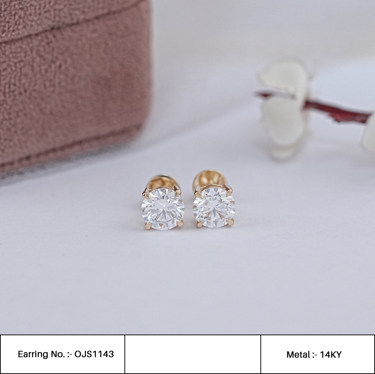 Round Cut Lab Grown Diamond Solitaire Stud Earrings