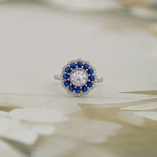 Round Cut Gemstone Lab Diamond Ring