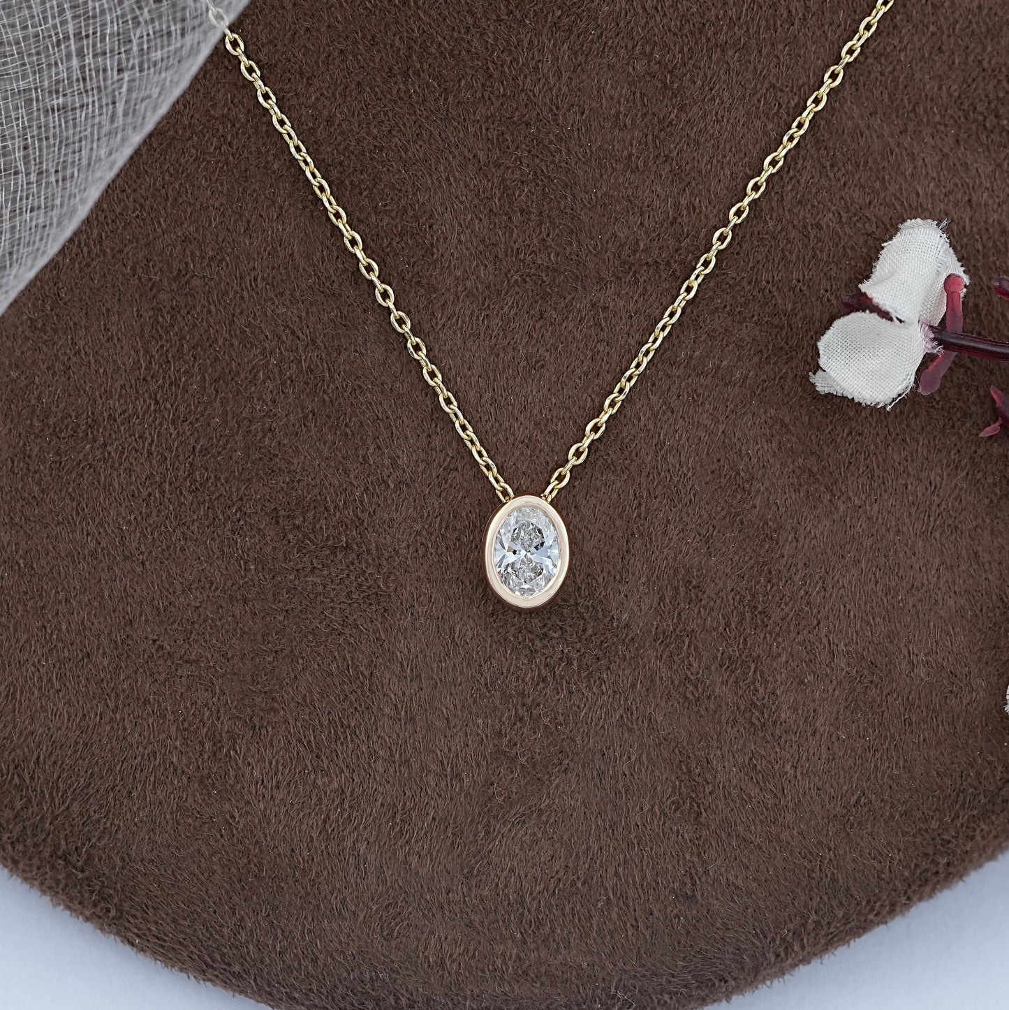 Oval Cut Bezel Set Pendant