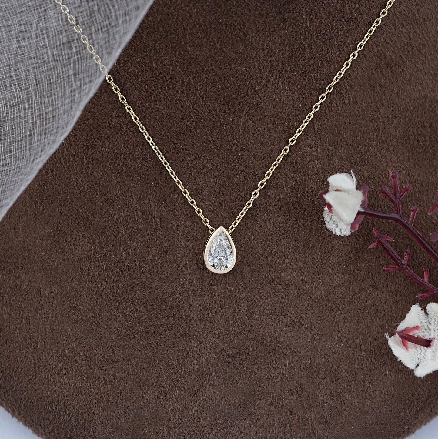 Pear Cut Bezel Set Pendant