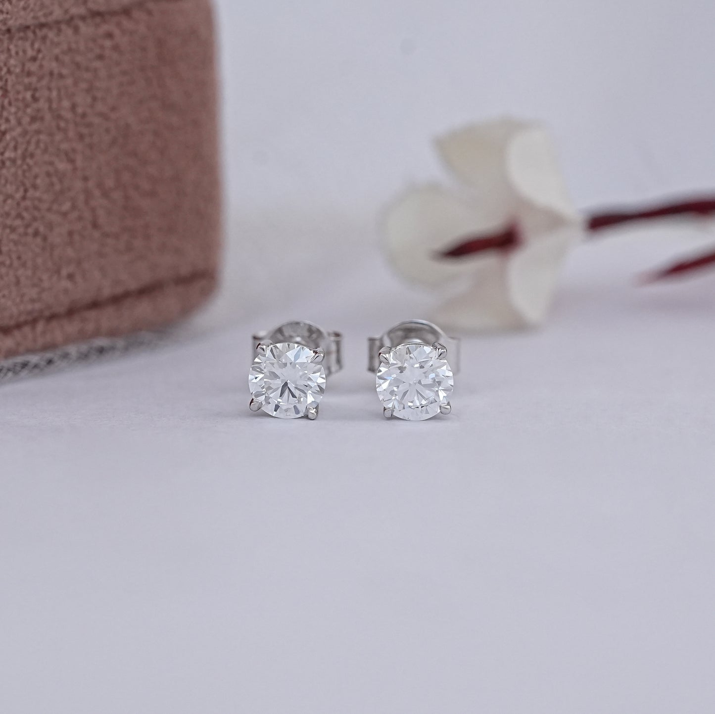 Round Cut Screw Back Stud Earring