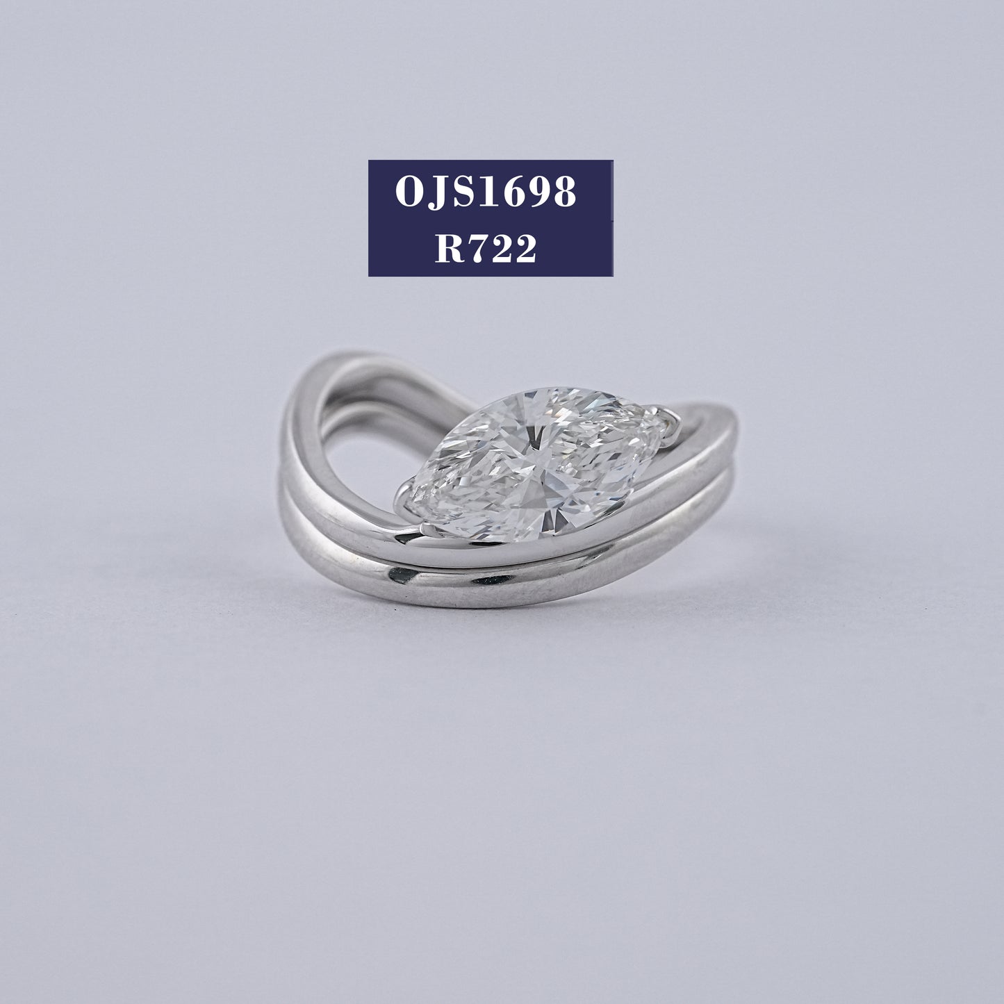 Marquise Cut Lab Diamond Chevron Ring