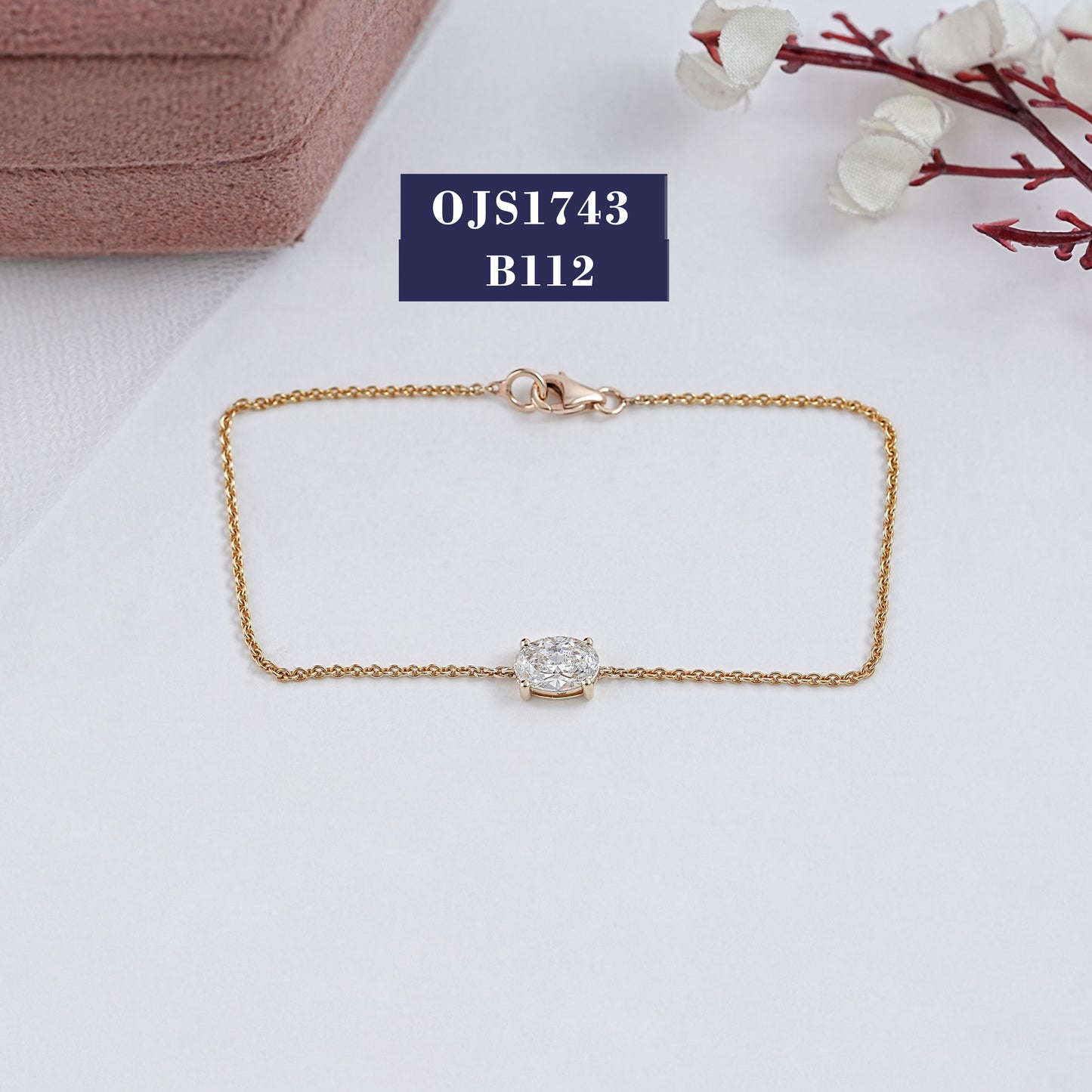 Oval Cut Lab Diamond Solitaire Bracelet
