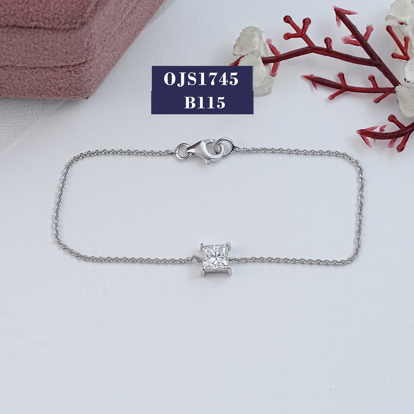 Princess Cut Lab Diamond Solitaire Bracelet
