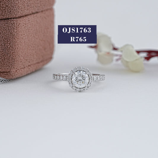 Round Diamond Halo Accent Set Ring