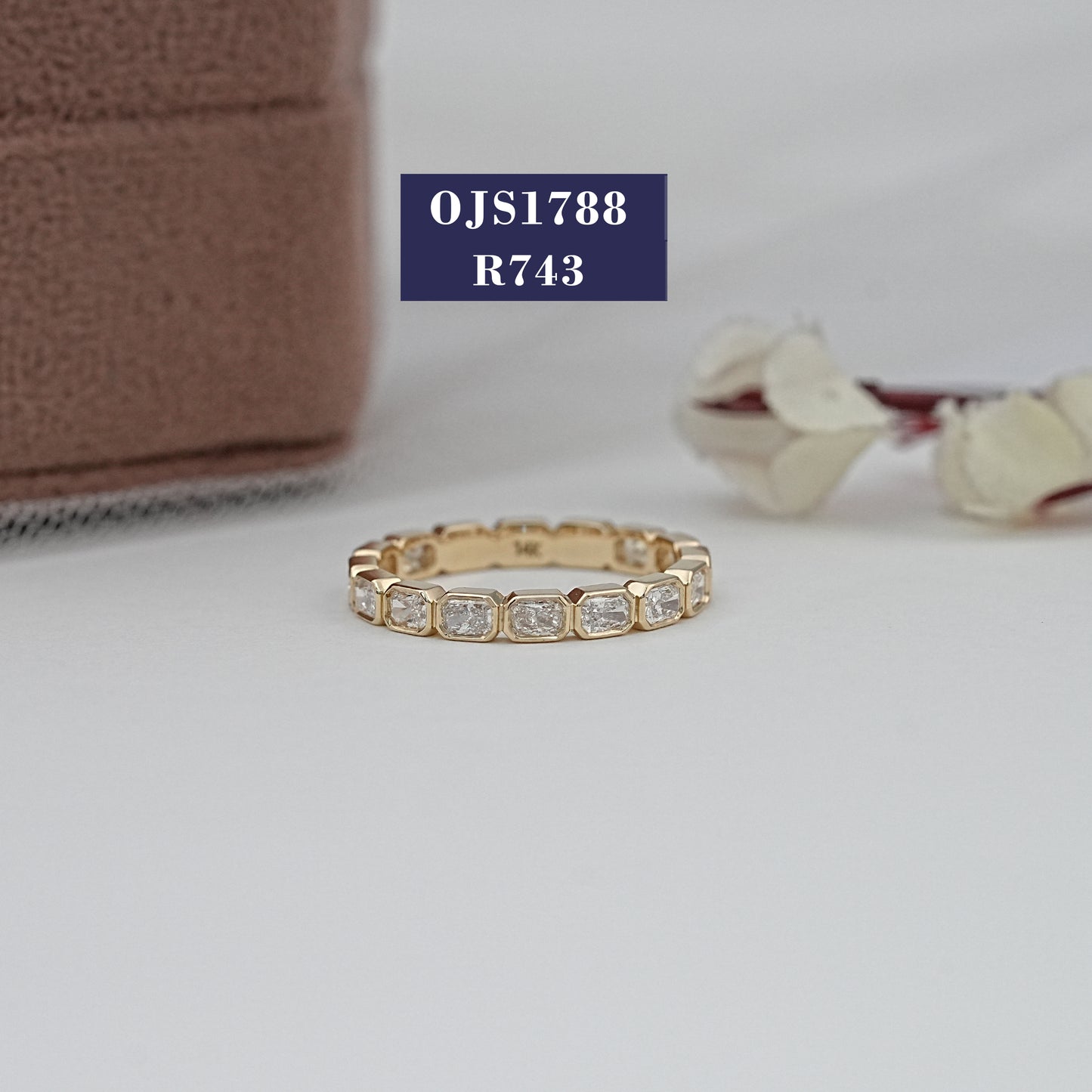 Radiant Cut Lab Diamond Bezel Set Band