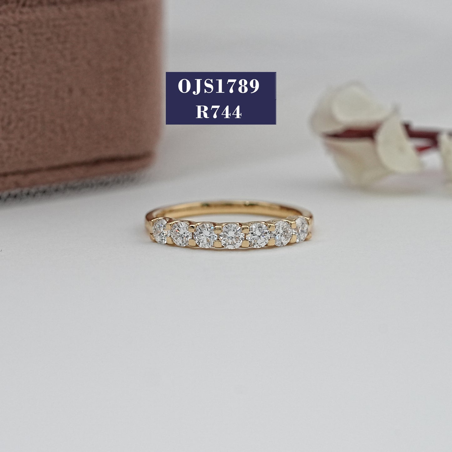 Round Diamond Half Eternity Band