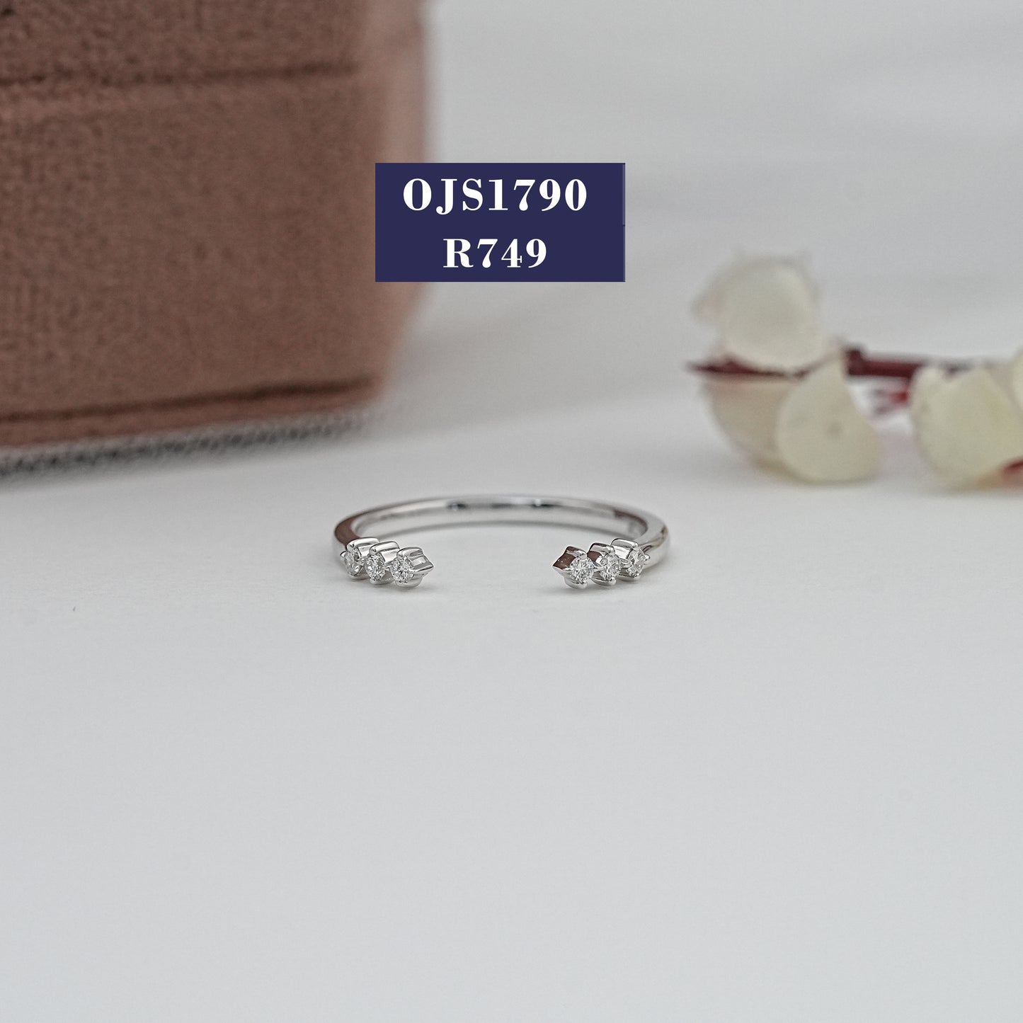 Round Diamond Open Cuff Ring