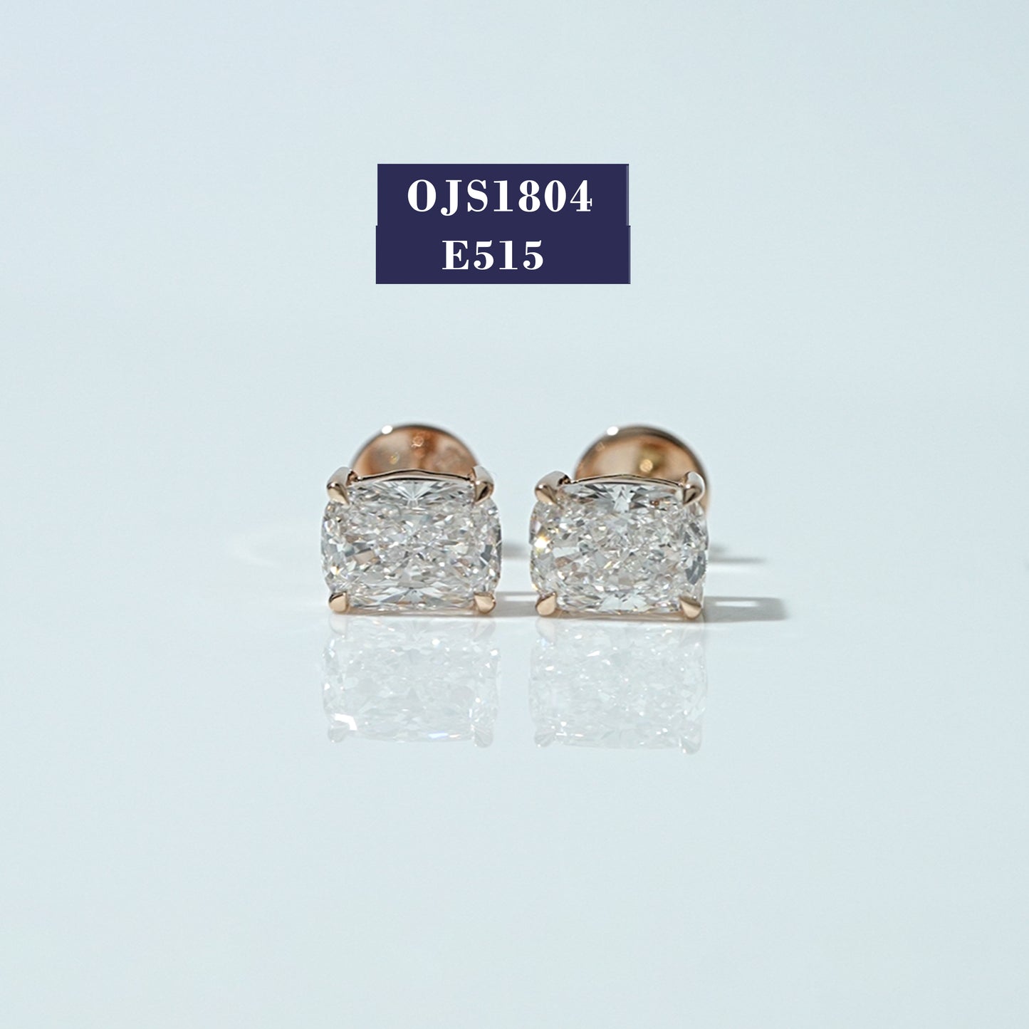 Cushion Cut Lab Diamond Solitaire Studs